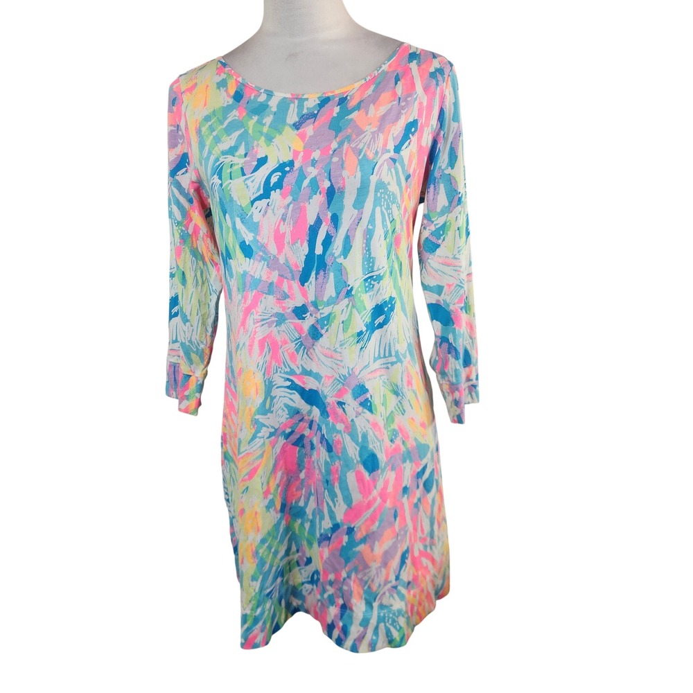 Lilly‎ Pulitzer Marlowe Dress Sparkling Sands Multi T-Shirt Dress Womens Medium